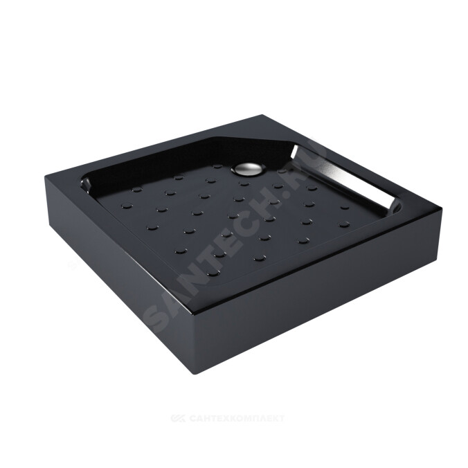 Поддон душевой акриловый квадрат Universal BLACK N 800х800х160 с противоскользящим покрытием черный МетаКам АПS_013575