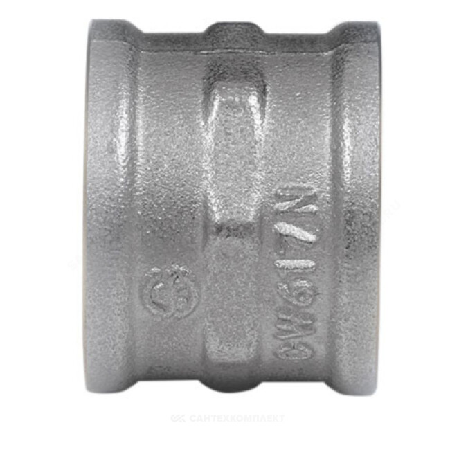 Муфта латунь никель Ду 15 (1/2") ВР/ВР 9018 ГОСТ 32585-2013 Aquasfera 9018-01
