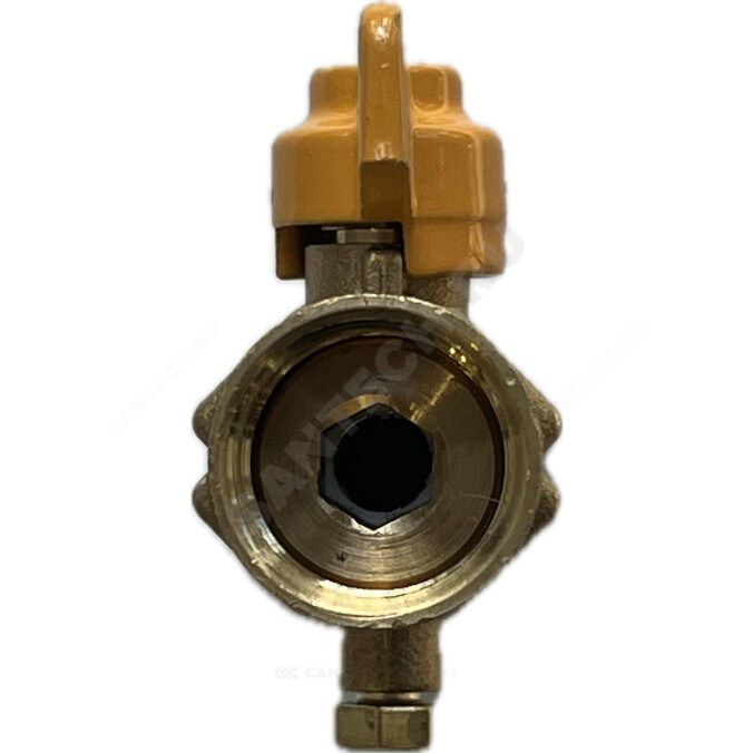 Кран для манометра шаровой латунь газ 11б27пм(М)01 Ду 15 Ру16 ВР/ВР G1/2"-М20х1,5 с бабочкой без фланца с краном Маевского Пензапромарматура 016011211