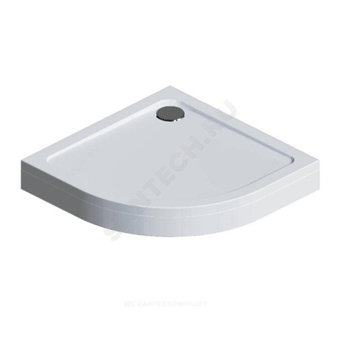 Поддон душевой акриловый четверть круга Gem 900х900х145 белый AM.PM W90T-401-090W
